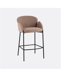 Стул барный из мягкой ткани букле каштановый So'home