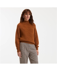 Джемпер с высокой горловиной из меланжевой шерсти альпаки ARISTIDE Signature каштановый La redoute collections