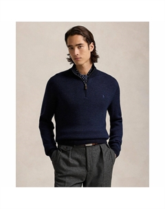 Джемпер шерстяной с короткой молнией синий Polo ralph lauren