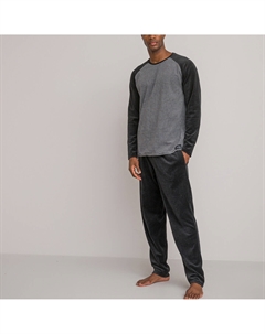 Пижама из велюра серый Laredoute