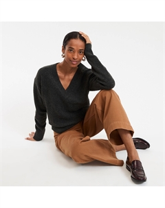 Пуловер с V-образным вырезом серый La redoute collections