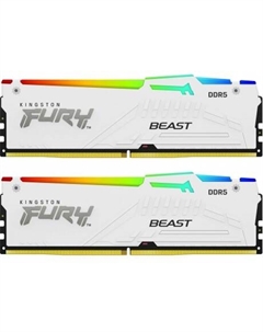 Оперативная память Kingston DDR5 DIMM FURY Beast White EXPO RGB 64Gb (kit 2x32Gb), 5600Mhz, [KF556C36BWEAK2-64] CL36