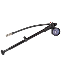 Насос велосипедный Airshock, для амортизационной вилки с манометром, алюминиевый, складной шланг, 5-470284 M-wave