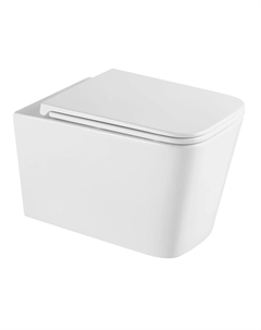 Унитаз подвесной AQM2015PRO безободковый, с сиденьем микролифт, белый глянцевый Aquame