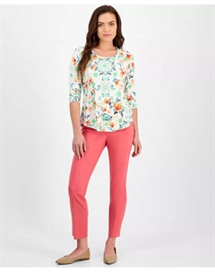 Топ с укороченными рукавами Petite, мультиколор Jm collection