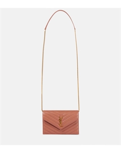 Кошелек-клатч Cassandre из стеганой кожи на цепочке, Barely Pink Saint laurent