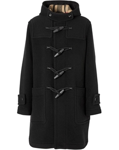 Дафлкот с клетчатой подкладкой, черный Burberry
