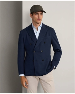 Классический мужской пиджак из ткани пике, темно-синий Hackett