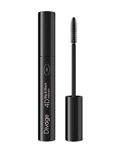 Тушь для ресниц с эффектом супер объема 4D Big and Black Mascara Divage