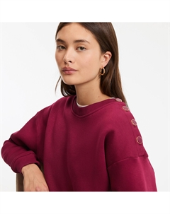 Свитшот с круглым вырезом красный La redoute collections