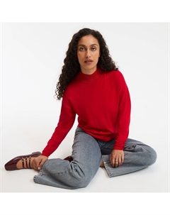 Пуловер с воротником-стойкой красный La redoute collections