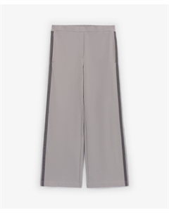 Брюки трикотажные палаццо с лампасами серые Glvr