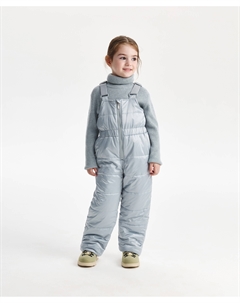 Полукомбинезон для девочки зимний стёганый на флисе серый Gulliver