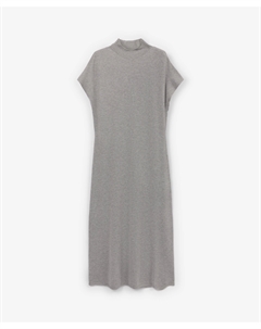 Платье вязаное без рукавов полуприлегающего силуэта серое Glvr