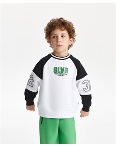 Свитшот для мальчика с рукавами-реглан белый Gulliver