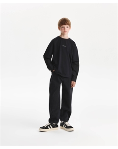 Джинсы-бананы на флисе для мальчика черные Gulliver