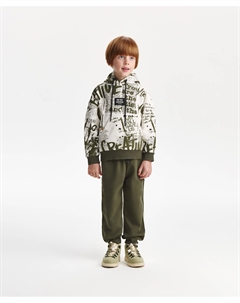 Брюки-джоггеры для мальчика трикотажные хаки Gulliver