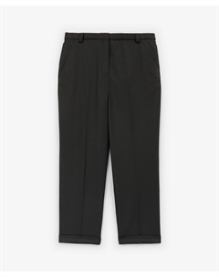 Брюки с манжетами средней посадки зауженные к низу оливковые Glvr