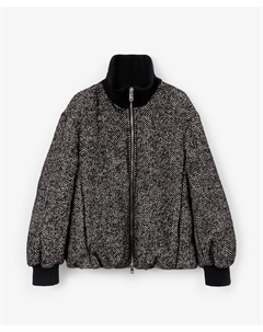 Куртка оверсайз из фактурного твида "в елочку" черная Glvr