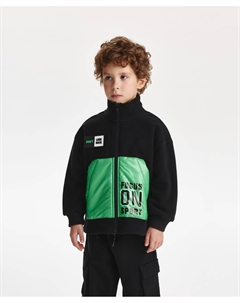 Толстовка распашная из флиса для мальчика черная Gulliver