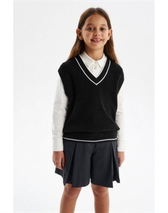 Жилет вязаный с контрастной полосой Silver spoon