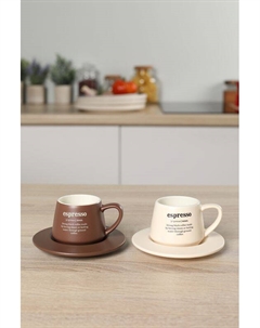 Набор из 2 фарфоровых чашек с принтом Andrea fontebasso
