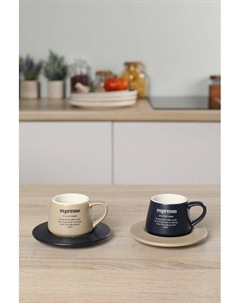 Набор из 2 фарфоровых чашек с принтом Andrea fontebasso