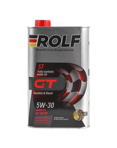Масло моторное синтетическое GT SAE 5W-30 API SN/CF ACEA С2/C3 1 л 9333287 Rolf