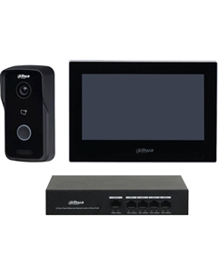 Комплект домофона KTP03 (VTH2621G-P + VTO2111D-P-S2), 7" 1024x600, черный/черный (DHI-KTP03) Dahua