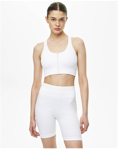 Топ на молнии из плотного рубчика белого цвета 2mood