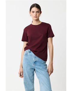 Футболка базовая из мягкого хлопка винного цвета 2mood