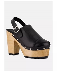 ALONA Женские сабо на платформе с закрытым носком и ремешком на пятке, черный Rag & co