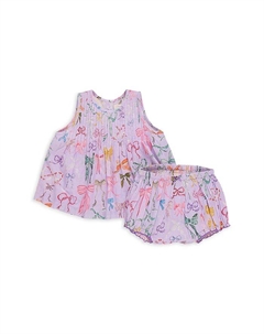 Детский комплект для девочки Jaipur: платье без рукавов и шортики - Baby, фиолетовый Pink chicken