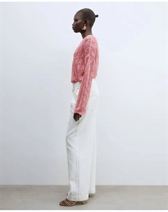 Кофта с вышитыми прорезями и лентами, розовый Сфера