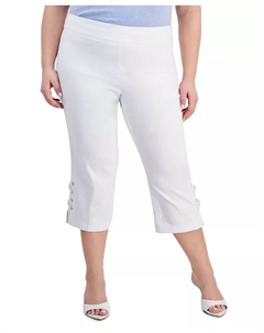 Капри с боковой шнуровкой больших размеров, белый Jm collection