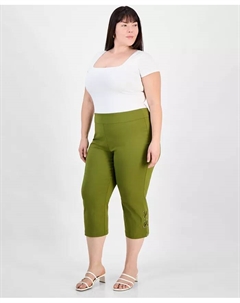 Капри с боковой шнуровкой больших размеров, зеленый Jm collection