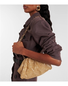 Сумка через плечо с кристаллами, золотой Self-portrait