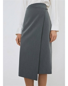 Прямая юбка миди на запах, Серый Ostin
