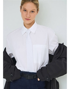 Хлопковая рубашка с галстуком, Белый Ostin