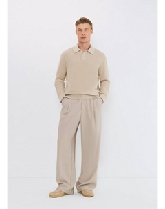 Поло с длинным рукавом, Бежевый Ostin