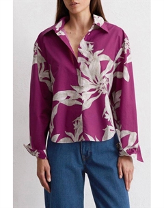 Рубашка хлопковая с принтом Marc o'polo