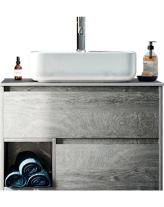 Тумба под раковину со столешницей Карлстад 75 дуб рошелье, роверелла Stworki