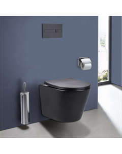 Унитаз подвесной Piatti VT1-11SMB безободковый, ультратонкое soft-close сиденье, черный Vincea