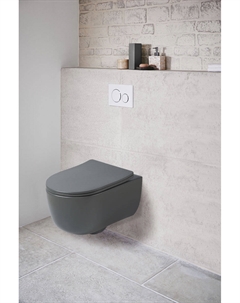 Унитаз подвесной Evo VT1-34SMA безободковый, ультратонкое soft-close сиденье, черный Vincea