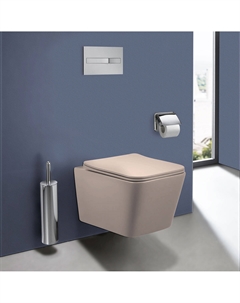 Унитаз подвесной Q-Line VT1-12MC безободковый, ультратонкое soft-close сиденье, коричневый Vincea