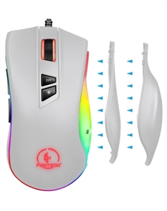 Мышь проводная PANTEON PS88, 6200dpi, оптическая светодиодная, USB, белый (PANTEON PS88 White) Jet.a
