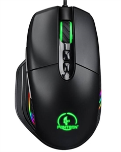 Мышь проводная PANTEON PS120, 6200dpi, оптическая светодиодная, USB, черный (PANTEON PS120 Black) Jet.a