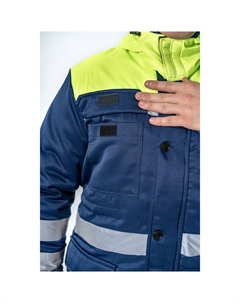 Куртка рабочая мужская утепленная Порт 52-54 рост 182-188 см темно-синяя/желтая Дарина