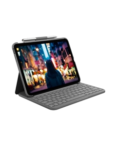 Клавиатура-чехол Logitech Slim Folio для iPad 10.9'', английская раскладка, серый