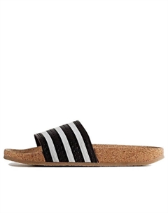 Тапочки originals adilette cork slippers black/white, черный Adidas